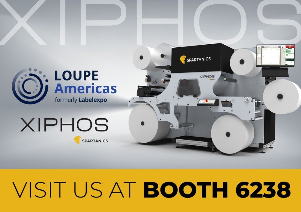 Spartanics trade show booth announcement for the label printing industry
